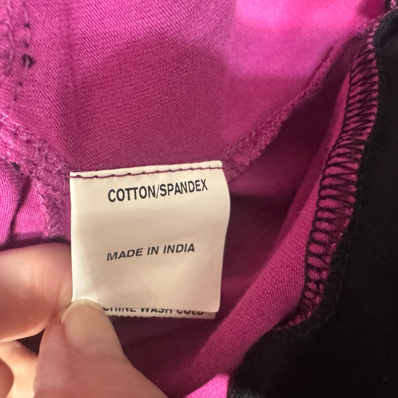 eShakti Fit n Flare Bright Pink Dress Size 0 XS black stripes long sleeve - Picture 7 of 8